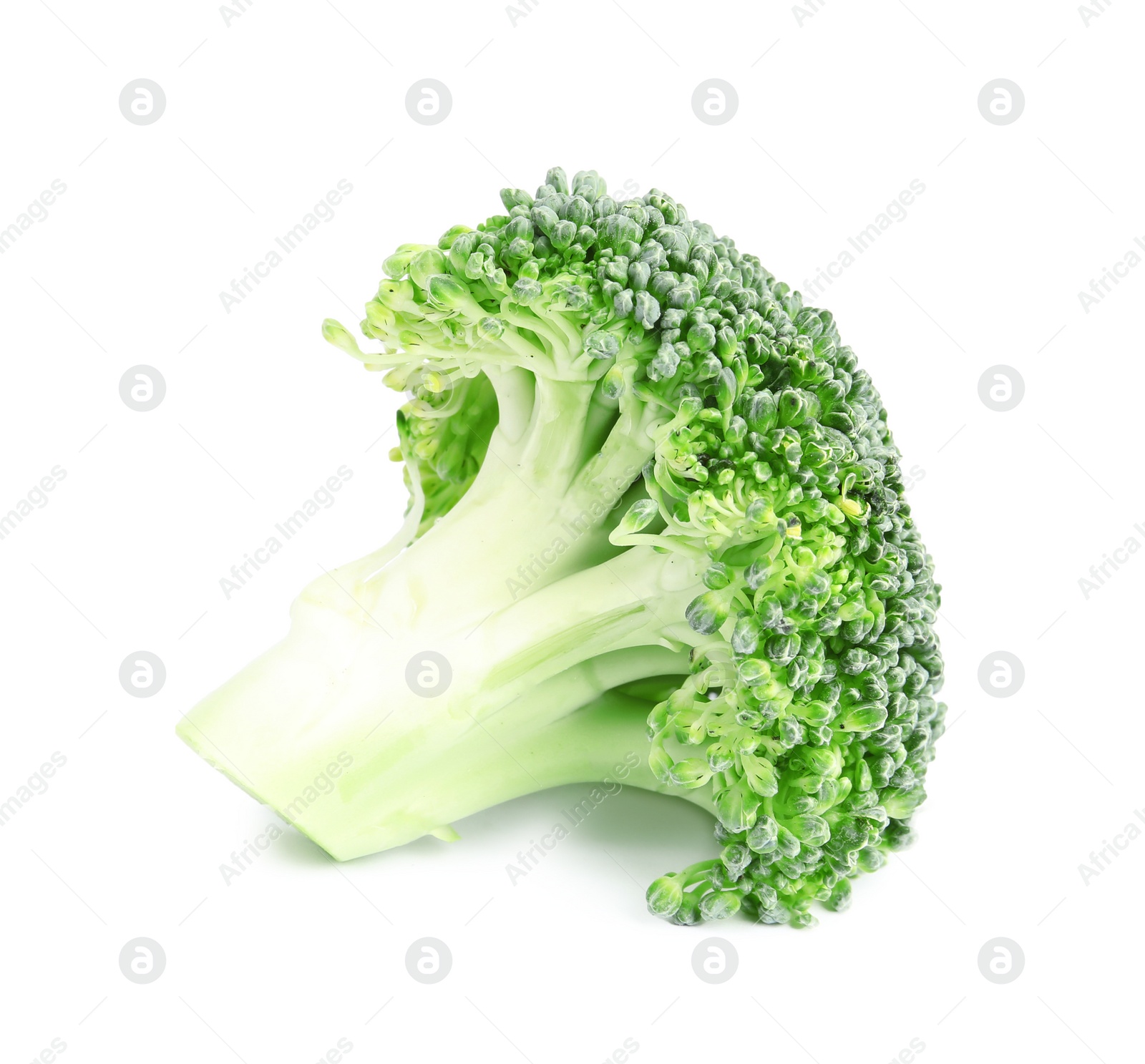 Photo of Fresh green broccoli on white background. Organic food