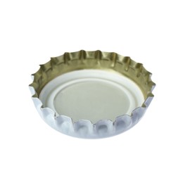 Photo of One beer bottle cap isolated on white