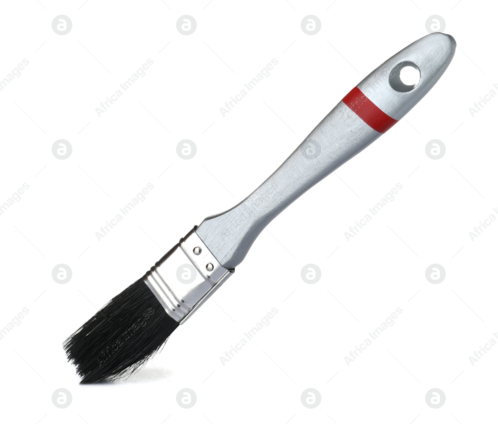 Photo of New paint brush on white background. Decorating tool