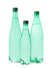 Photo of Plastic bottles with water isolated on white