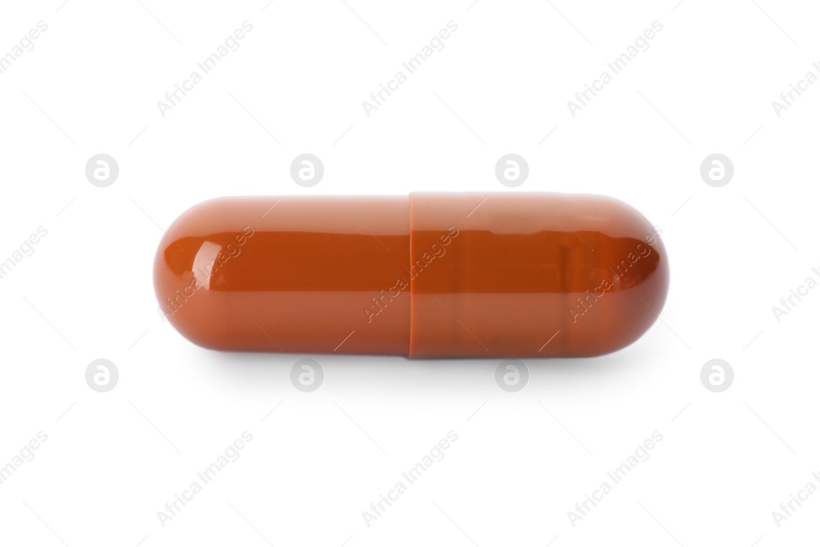 Photo of Color pill isolated on white. Medical treatment