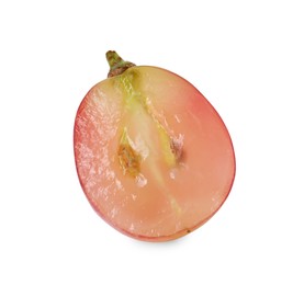 Half of ripe red grape isolated on white