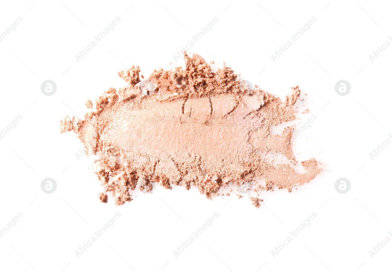 Photo of Crushed eye shadow on white background. Professional makeup products