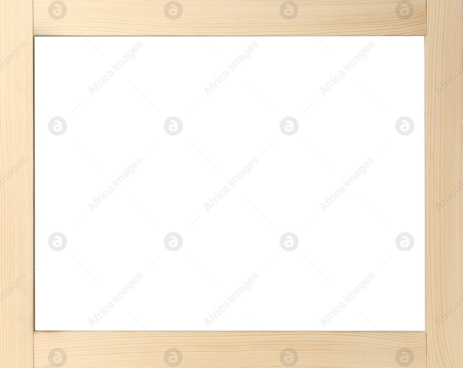 Image of Wooden frame with blank white background. Mockup for design