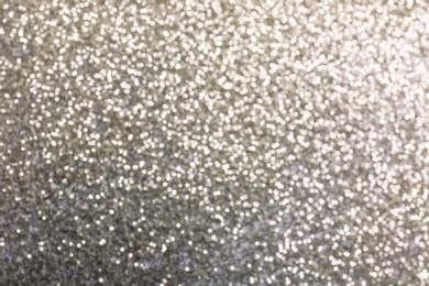 Closeup view of sparkling silver glitter background