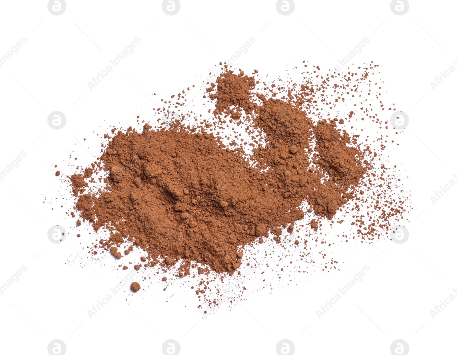 Photo of Cocoa powder on white background