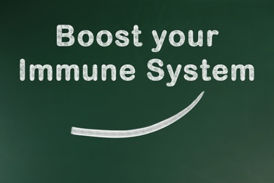 Image of Phrase Boost Your Immune System on green chalkboard