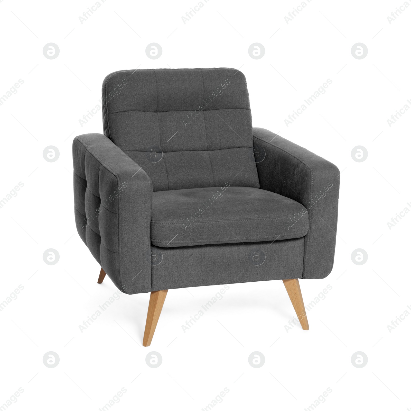 Photo of One stylish comfortable armchair isolated on white