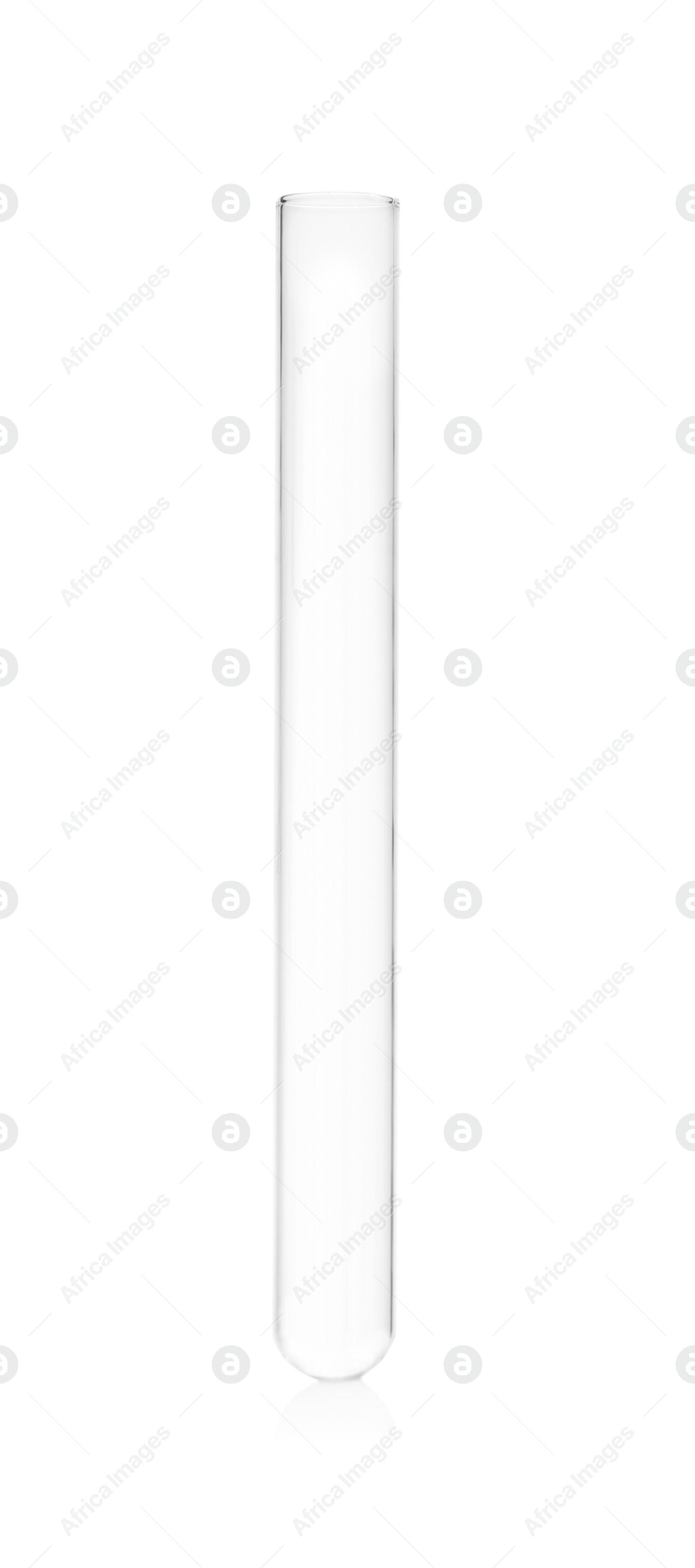 Photo of Empty test tube isolated on white. Laboratory equipment