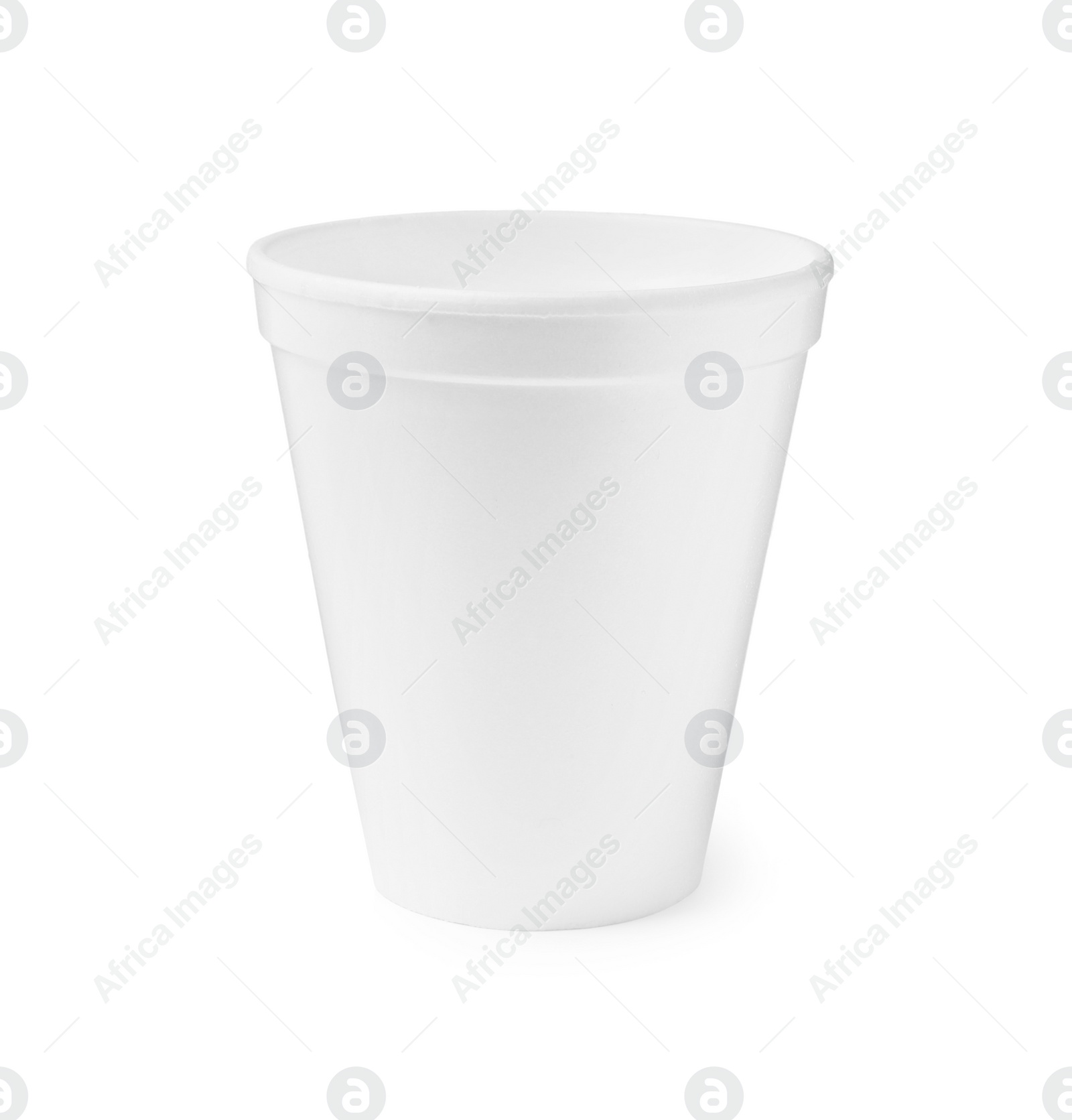 Photo of One clean styrofoam cup isolated on white