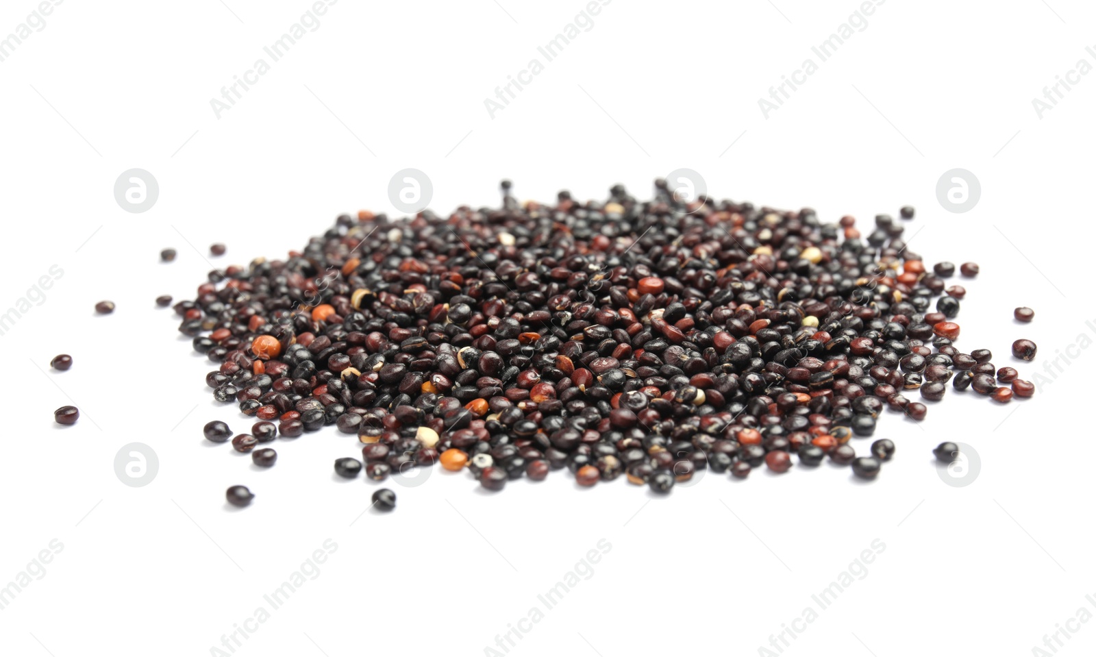 Photo of Pile of black quinoa on white background