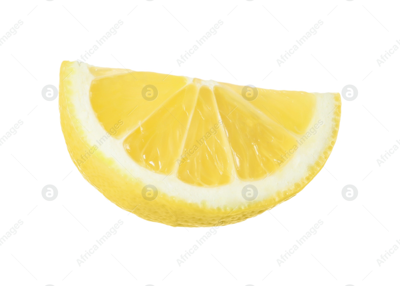 Photo of Fresh ripe lemon slice isolated on white