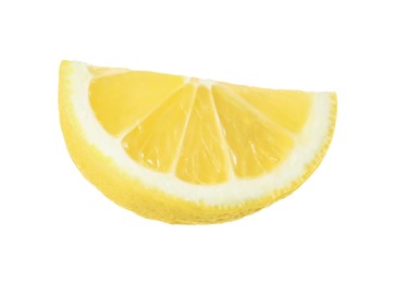 Photo of Fresh ripe lemon slice isolated on white