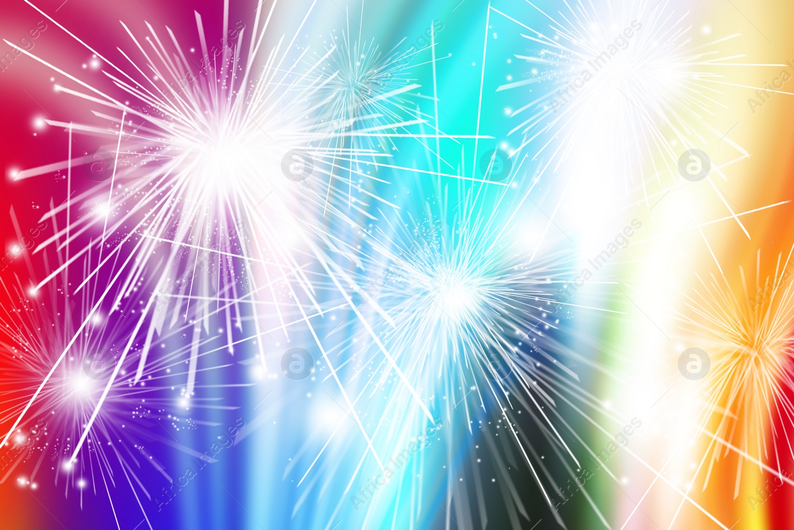 Image of Blurred view of abstract bright colorful background with sparks