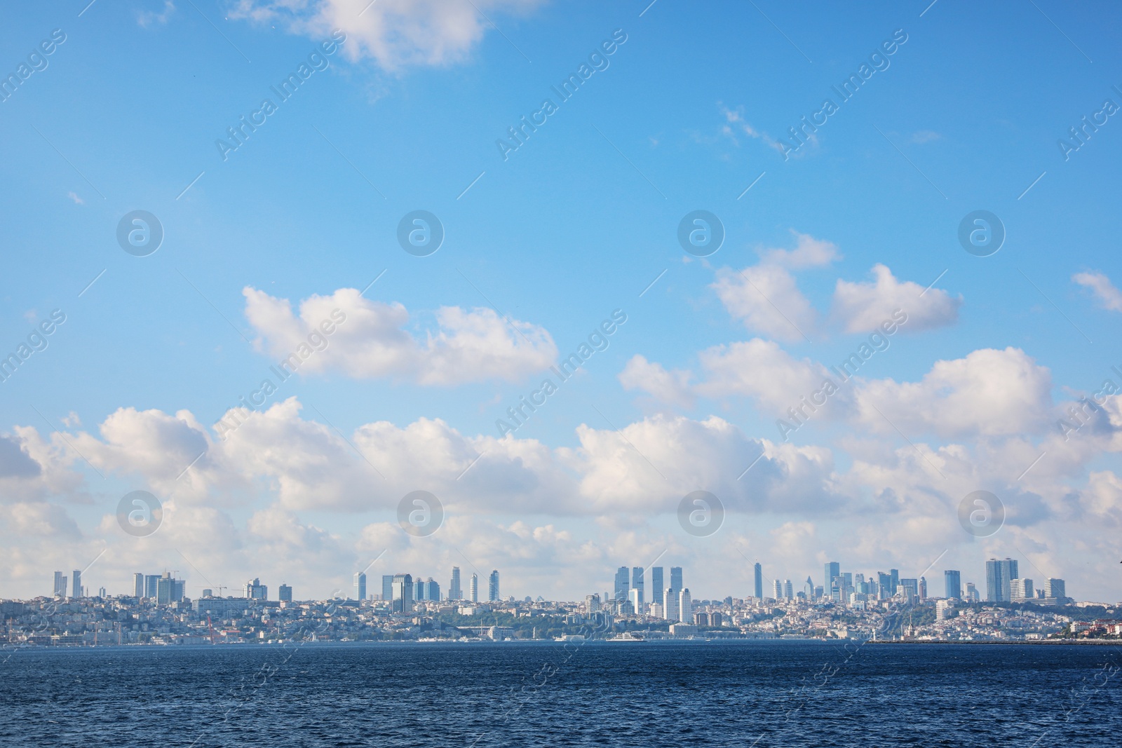 Photo of ISTANBUL, TURKEY - AUGUST 11, 2019: City landscape from Bosphorus on sunny day