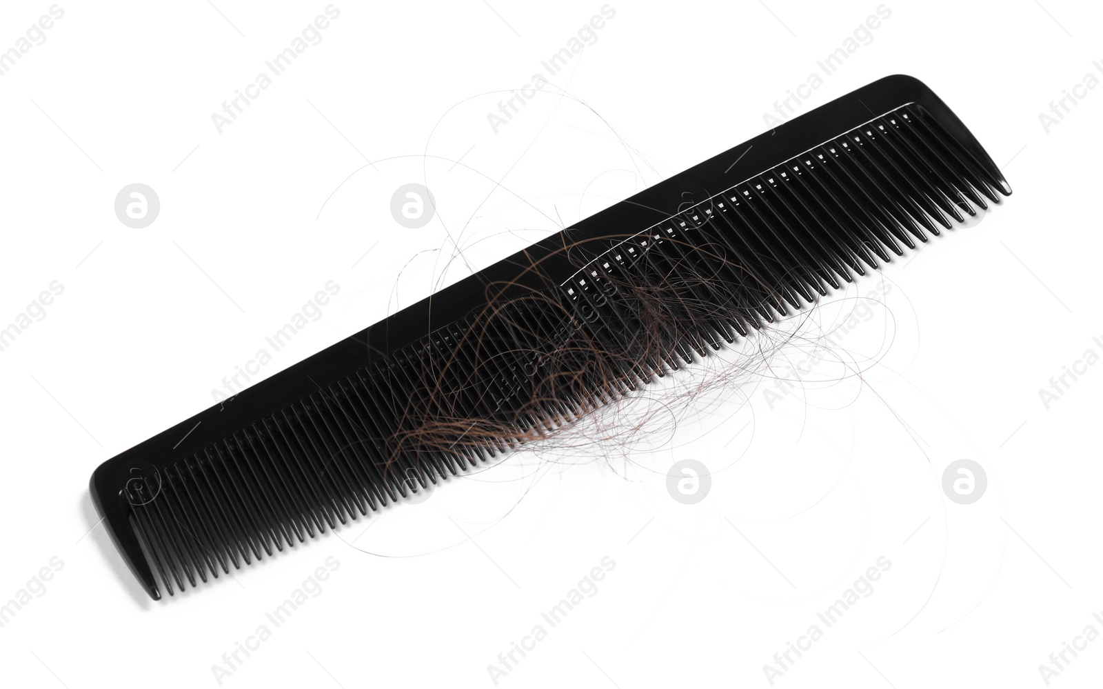 Photo of Comb with lost hair isolated on white