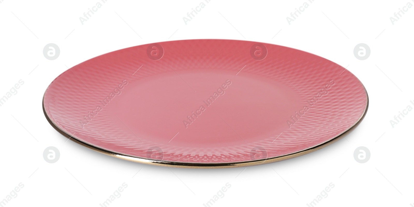 Photo of One beautiful red plate isolated on white