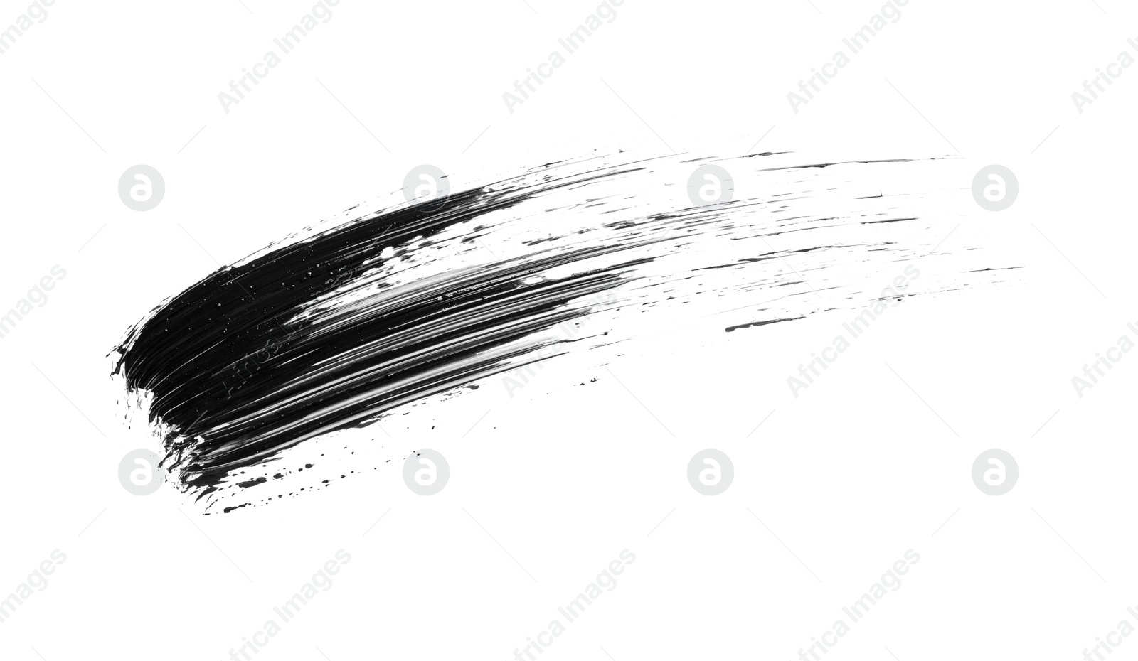 Photo of Smear of mascara isolated on white, top view