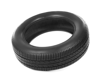 Photo of Car tire on white background