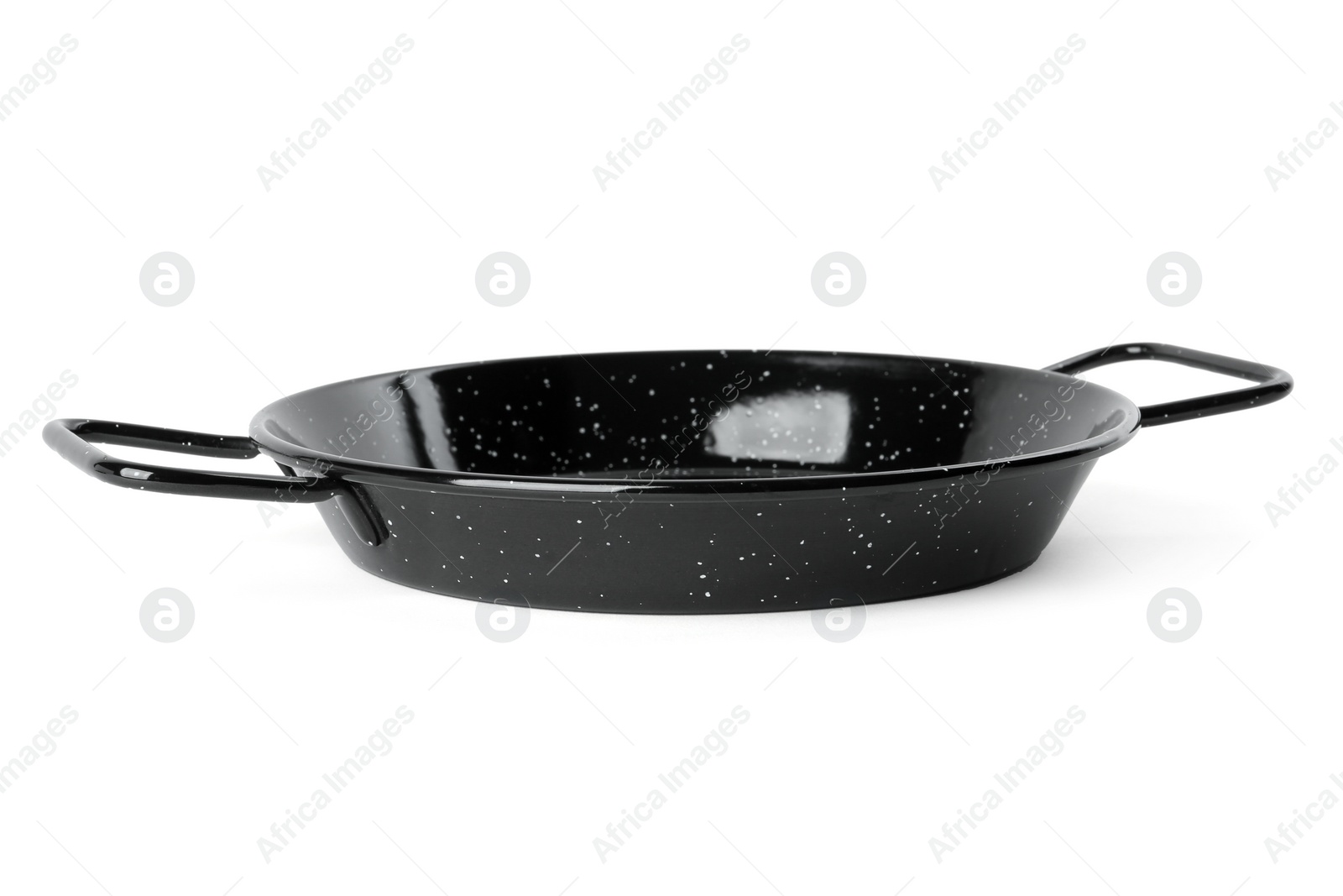 Photo of New wok pan isolated on white. Cooking utensils
