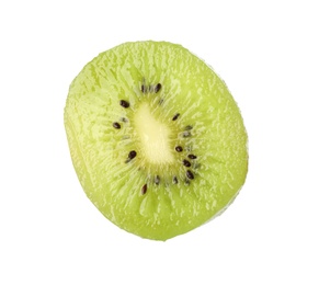 Photo of Cut fresh juicy kiwi on white background