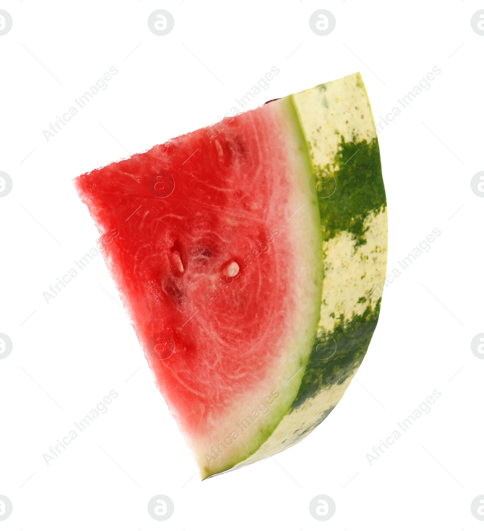 Photo of Slice of delicious ripe watermelon isolated on white