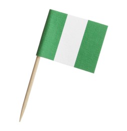 Photo of Small paper flag of Nigeria isolated on white