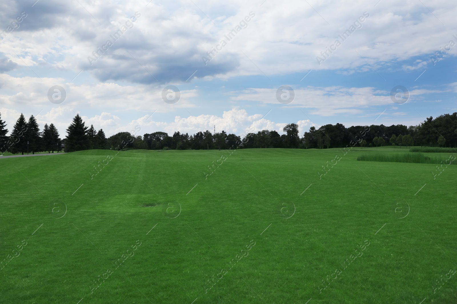 Photo of Beautiful view of golf course with green grass