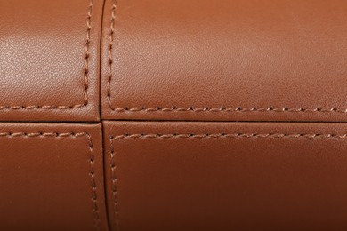 Texture of brown leather as background, top view