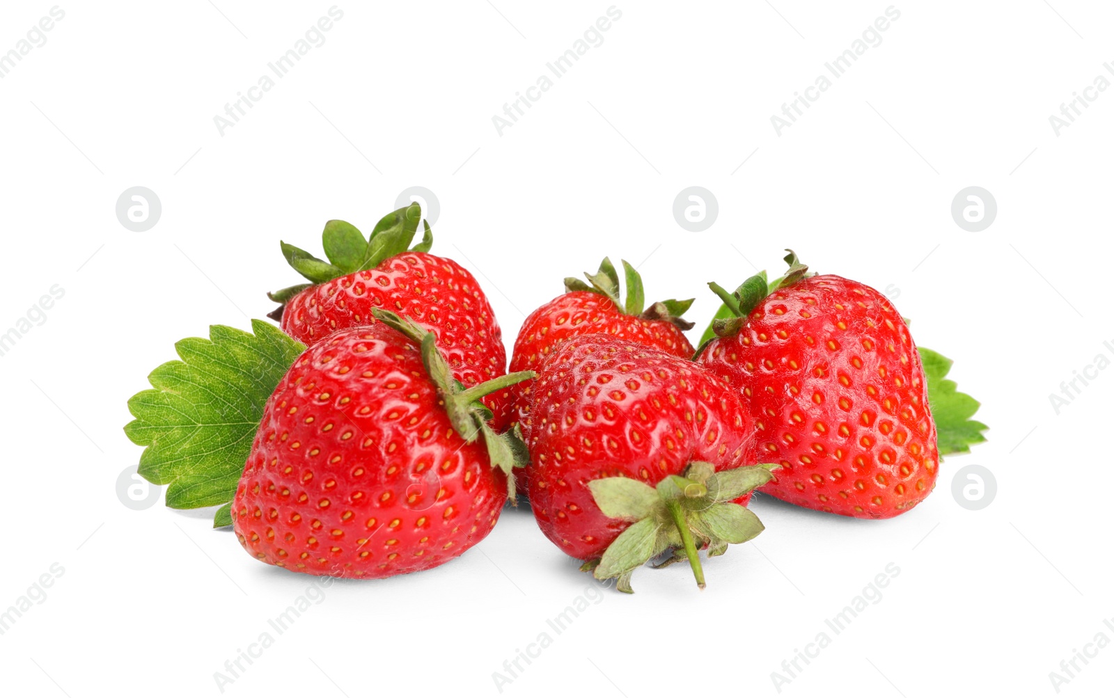 Photo of Fresh ripe red strawberries isolated on white