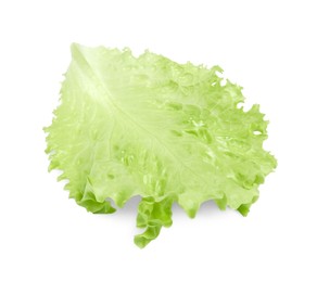 Photo of Fresh green lettuce leaf isolated on white