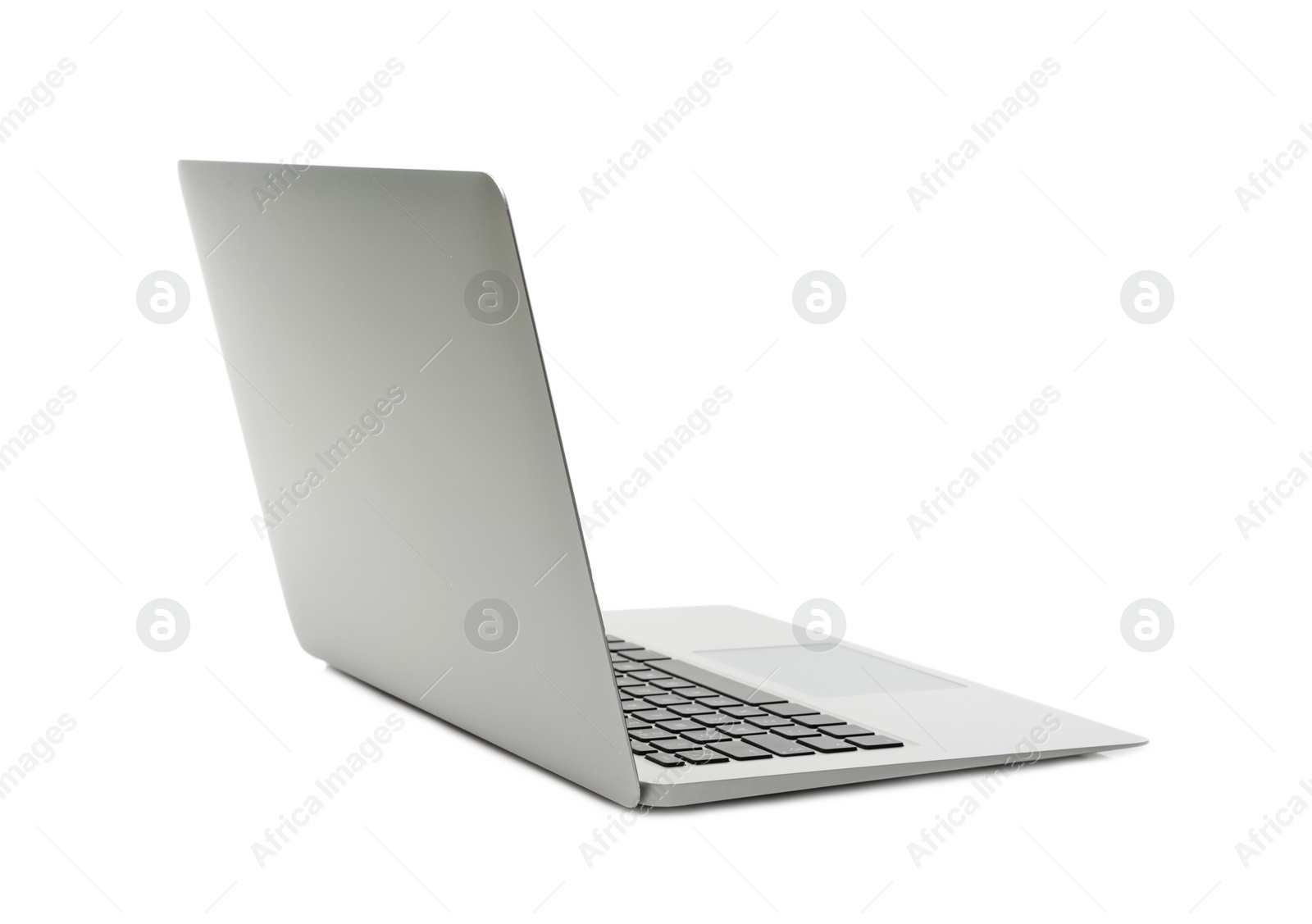 Photo of Open laptop isolated on white. Modern technology