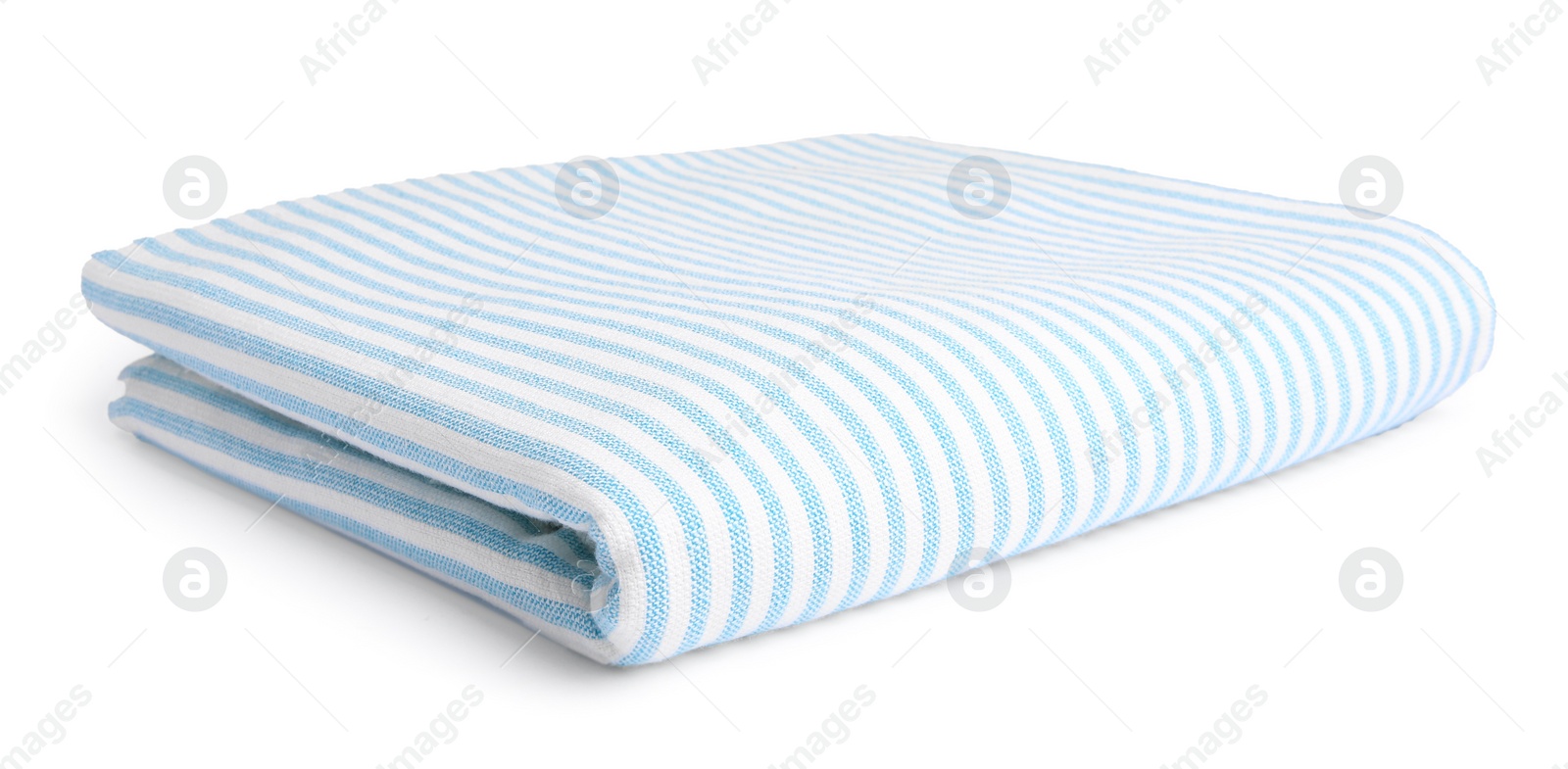 Photo of One striped beach towel isolated on white