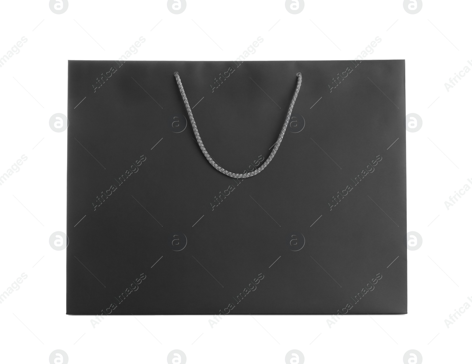 Photo of Black paper shopping bag isolated on white