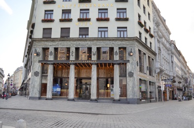 VIENNA, AUSTRIA - JUNE 18, 2018: Beautiful building of Raiffeisen bank