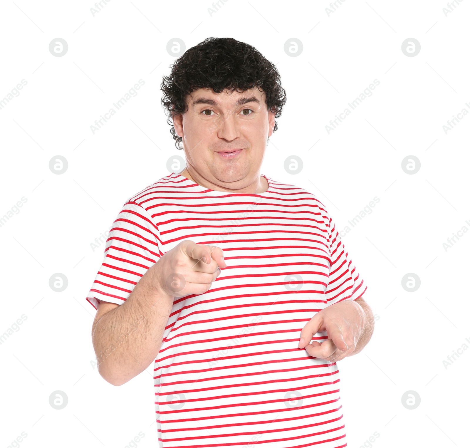 Photo of Portrait of handsome mature man posing on white background