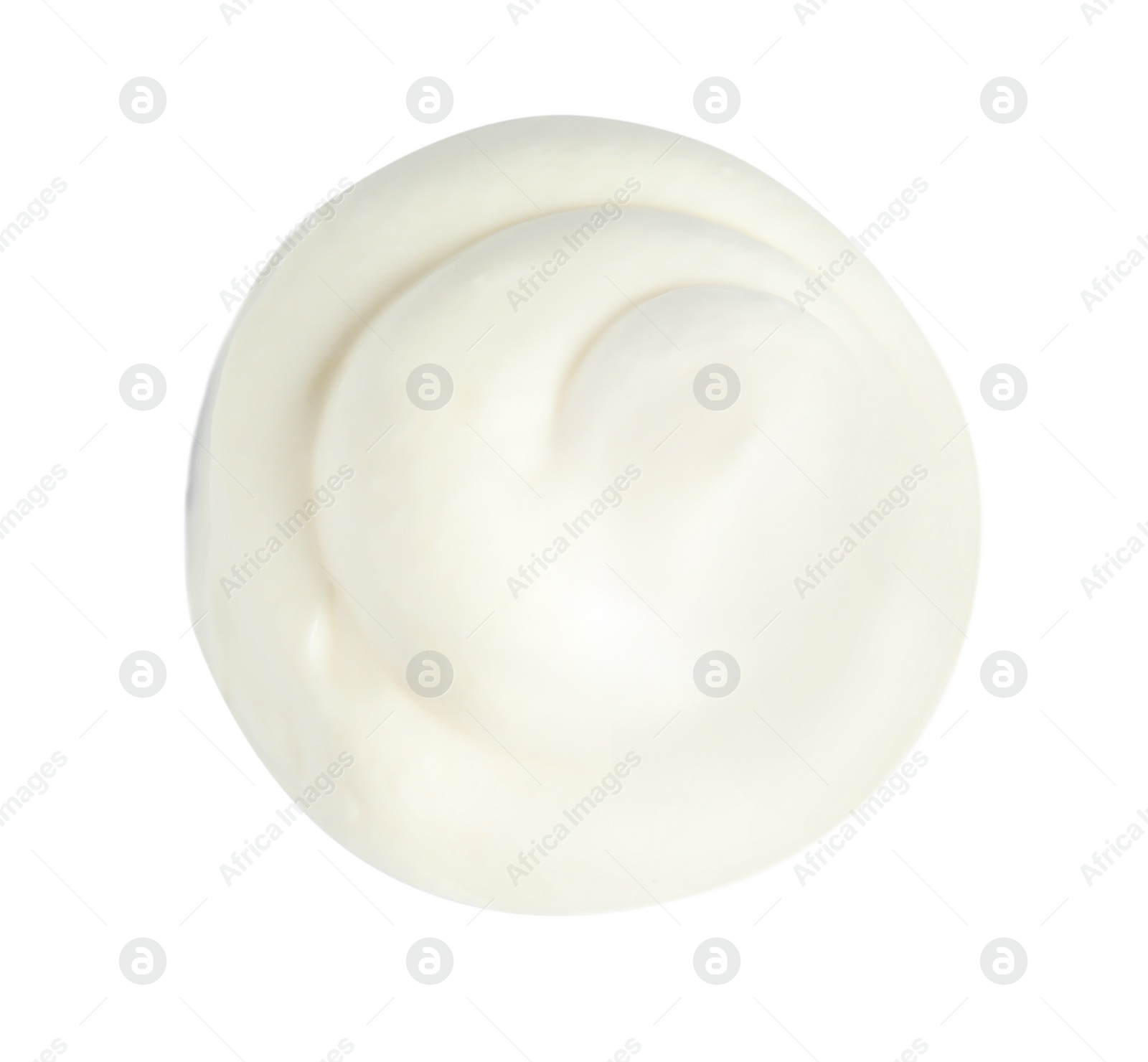 Photo of Delicious sour cream on white background, top view. Dairy product