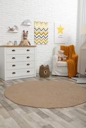 Photo of Stylish baby's room with modern furniture. Interior design