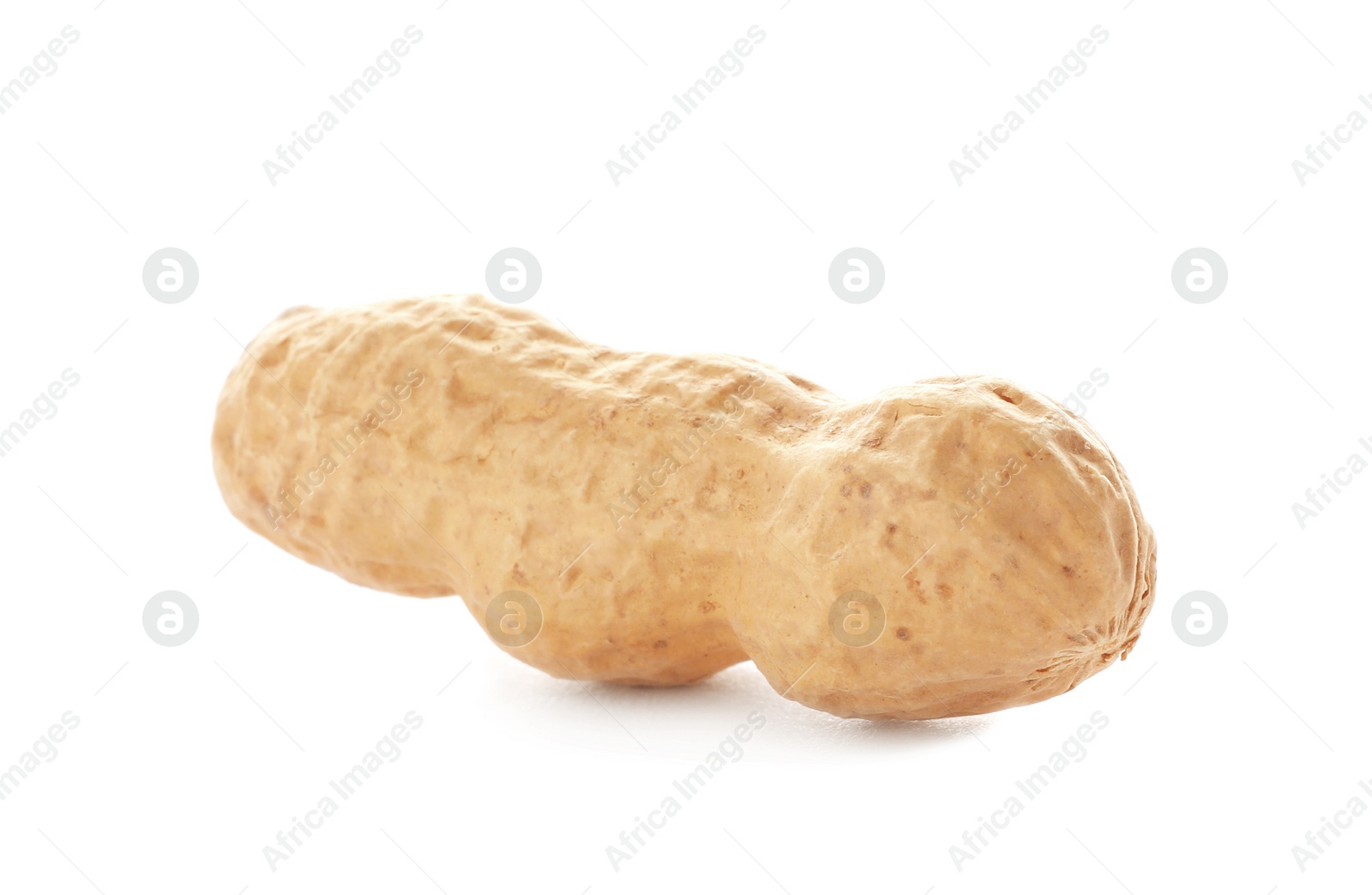Photo of Raw peanuts in pod on white background