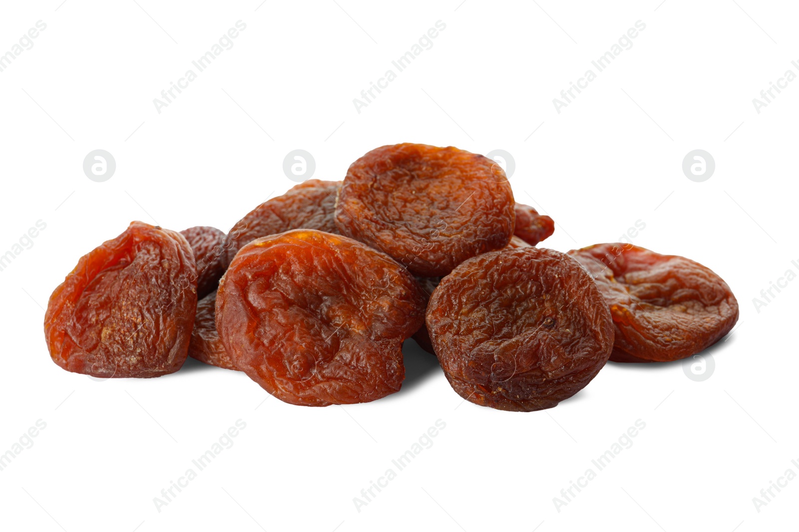 Photo of Tasty dried apricots isolated on white. Healthy snack