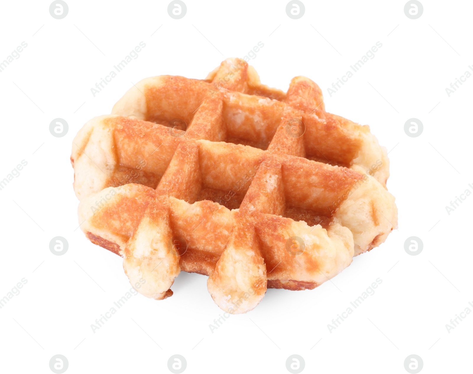 Photo of One delicious Belgian waffle isolated on white