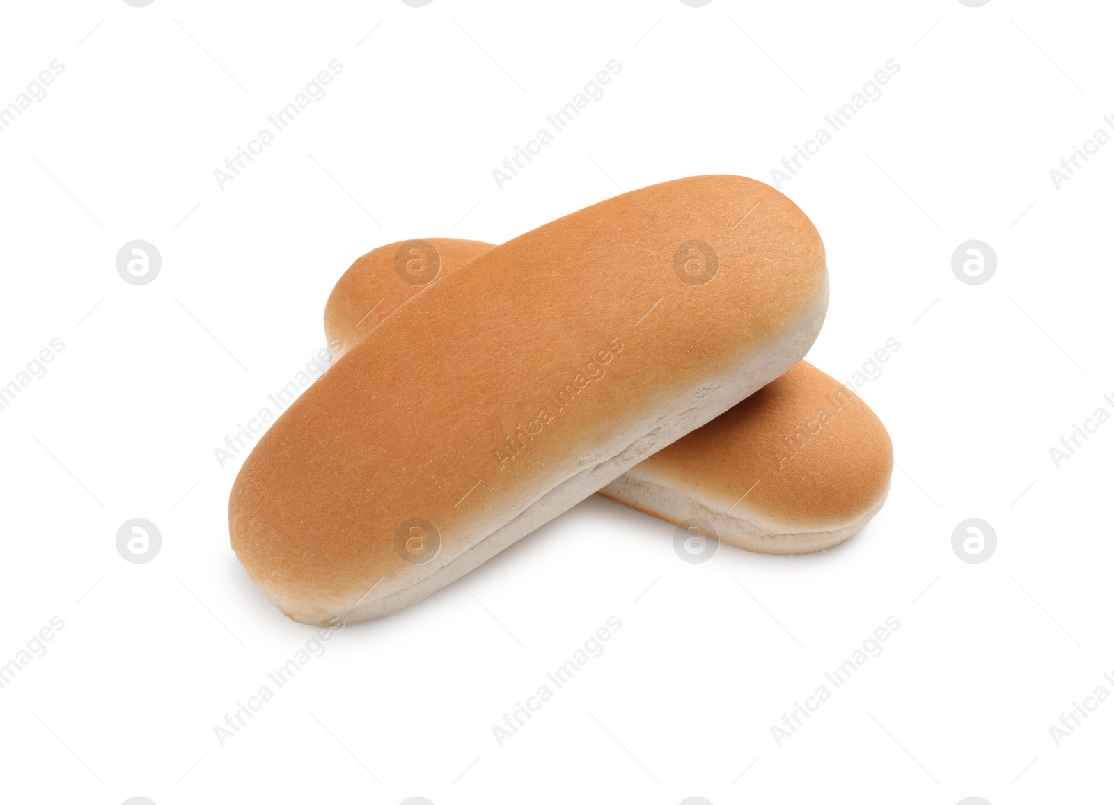 Tasty fresh buns for hot dogs on white background Photo of Tasty fresh buns for hot dogs on white background