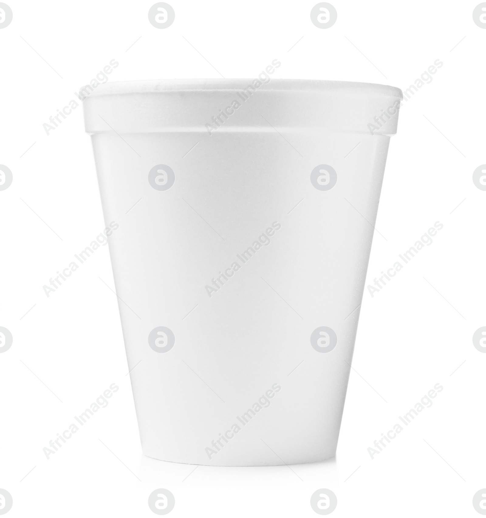 Photo of One clean styrofoam cup isolated on white