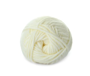 Photo of Clew of soft woolen yarn isolated on white