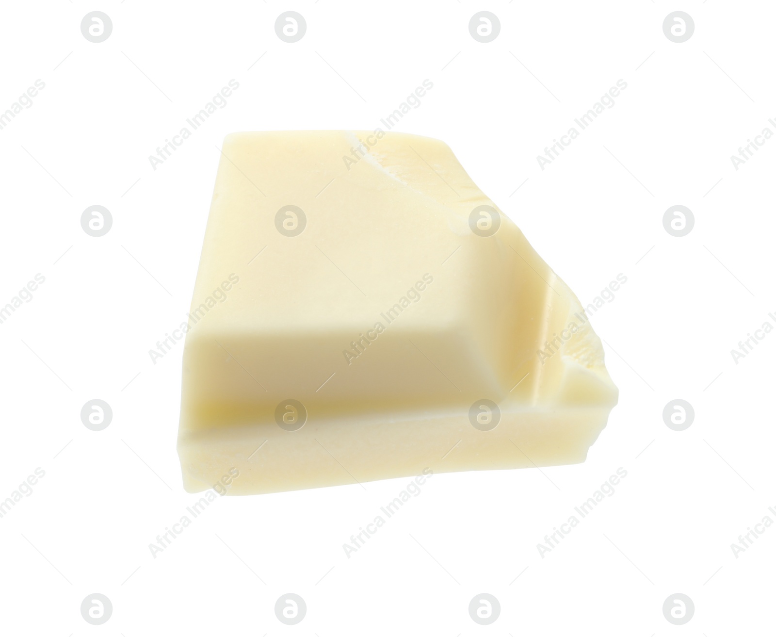 Photo of Piece of delicious chocolate bar isolated on white