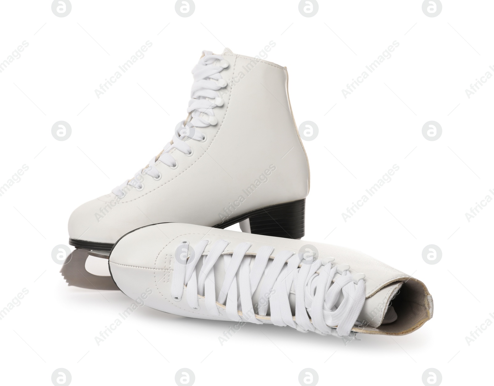 Photo of Pair of figure ice skates isolated on white