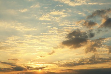 Photo of Picturesque view of sunset sky with beautiful clouds