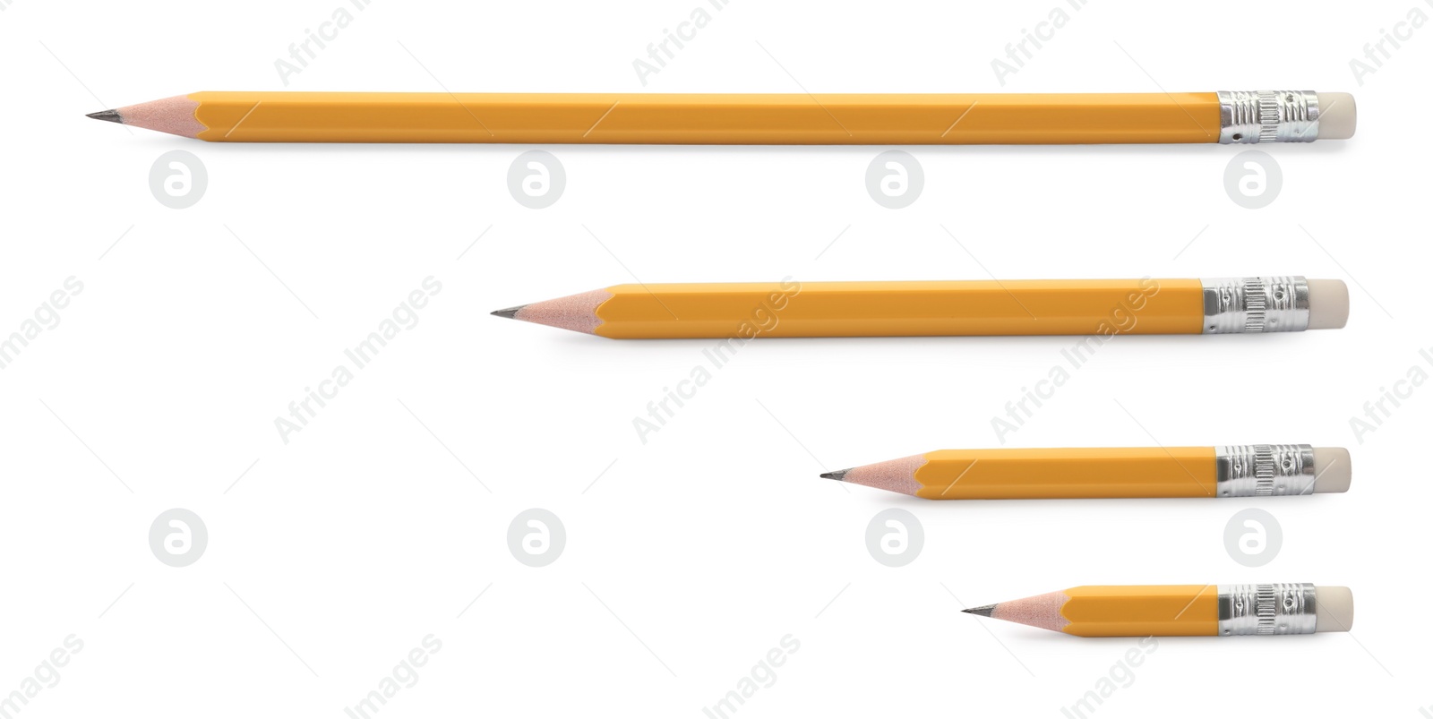 Sharp graphite pencils isolated on white, set Image of Sharp graphite pencils isolated on white, set