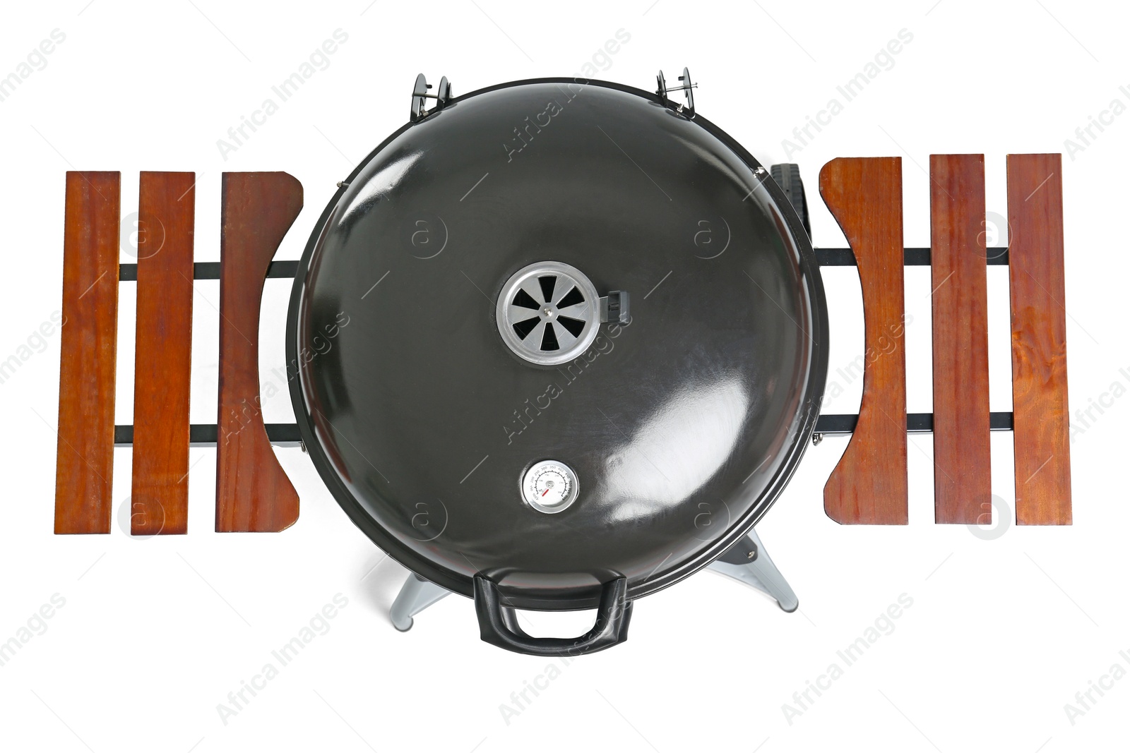 Photo of New modern barbecue grill on white background