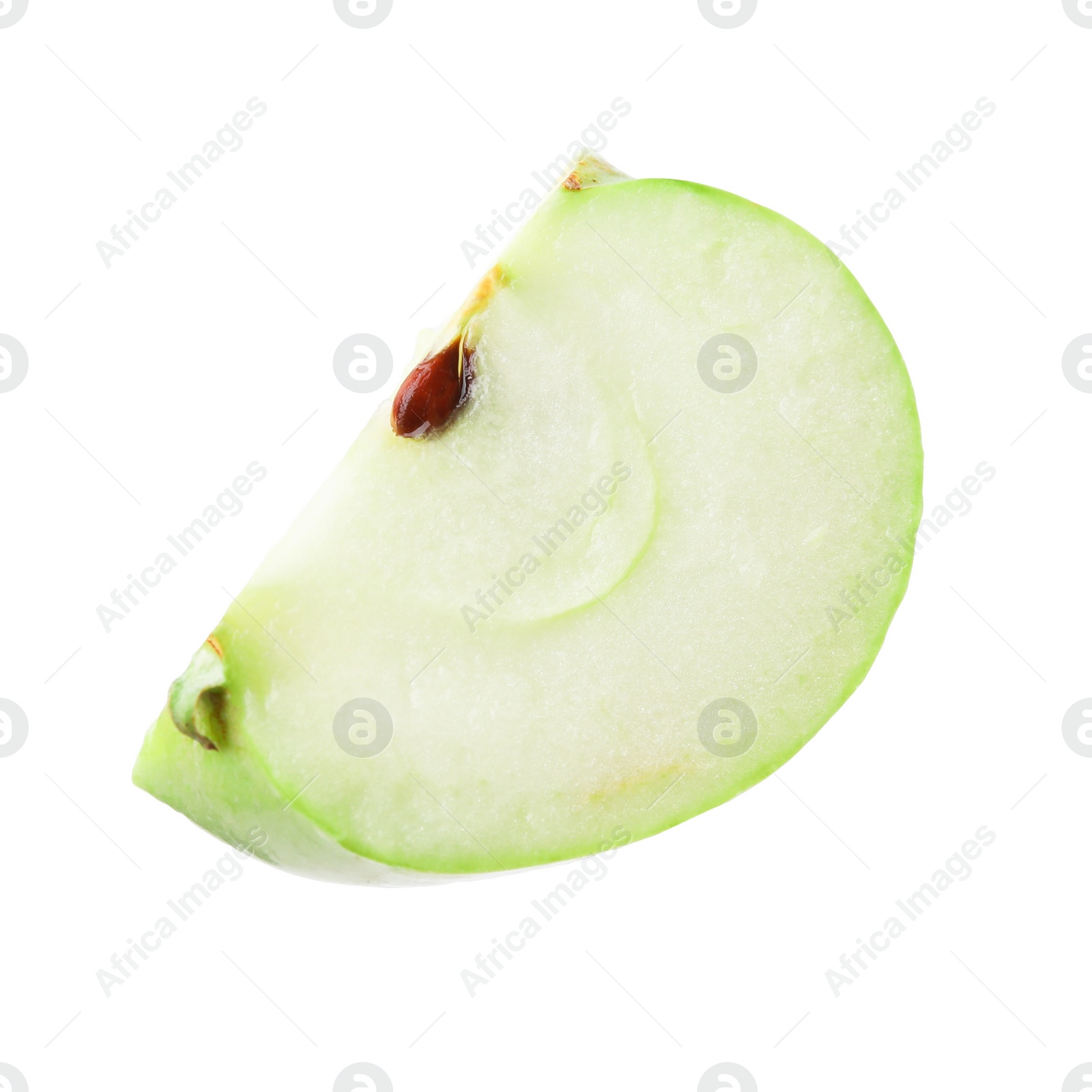 Photo of Piece of ripe green apple isolated on white